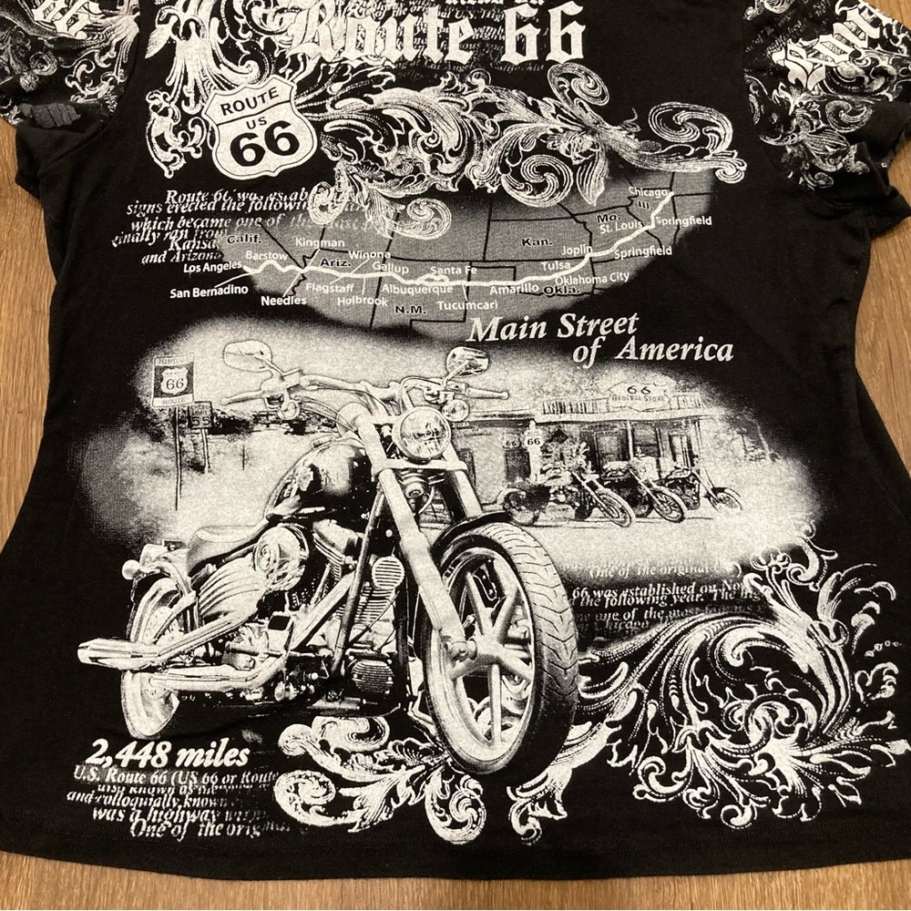 Route 66 Graphic T-Shirt Big Bang Made in USA XL Motorcycle - Picture 8 of 16